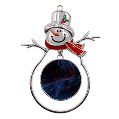 Abstract Feathers Metal Snowman Ornament by Apenda