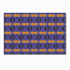 Bitcoin Logo Pattern Postcard 4 x 6  (pkg Of 10) by ExtraAwesomeSauce