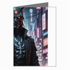 Cyberpunk Demon Samurai Greeting Card by AwesomeSauce