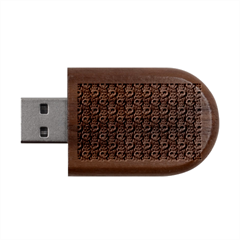 Sugar Skull Cat Pattern Wood Oval Usb Flash Drive by ExtraAwesomeSauce