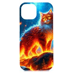 Enchanted Fire Feline Iphone 15 Plus Black Uv Print Pc Hardshell Case by ExtraAwesomeSauce