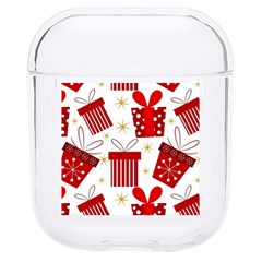 Christmas Texture, Pattern, Red, Craciun, Christmas, Bow, Gift Hard Pc Airpods 1/2 Case by kyorashop23
