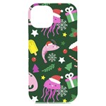 Dinosaur Colorful Funny Christmas Pattern iPhone 15 Plus Black UV Print PC Hardshell Case Front