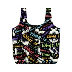 Time Nonlinear Curved Linear Full Print Recycle Bag (m) by Paksenen