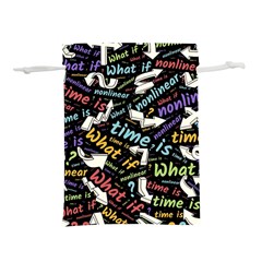 Time Nonlinear Curved Linear Lightweight Drawstring Pouch (m) by Paksenen