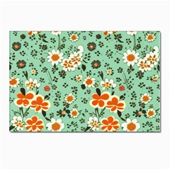 Retro 1960s Flowers Pattern 3 Postcards 5  X 7  (pkg Of 10) by violetheavensky