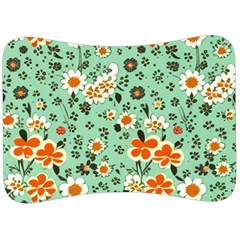 Retro 1960s Flowers Pattern 3 Velour Seat Head Rest Cushion by violetheavensky