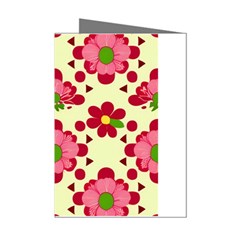 Retro 1960s Flowers Pattern 4 Mini Greeting Cards (pkg Of 8) by violetheavensky