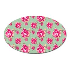 Retro 1880s Flowers Pattern 11 Oval Magnet by violetheavensky