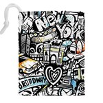 New York City Nyc Broadway Doodle Art Drawstring Pouch (4XL) Back