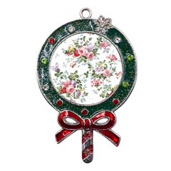 Floral Elements Peony Chinese Rose Metal X mas Lollipop With Crystal Ornament by Grandong