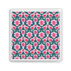 Retro 1880s Flowers Pattern 22 Memory Card Reader (square) by violetheavensky
