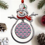 Retro 1880s Flowers Pattern 22 Metal Snowman Ornament Front