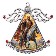 Heroic Trump Warrior In Golden Armor Metal Angel With Crystal Ornament by AwesomeSauce