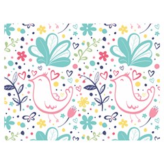 Cute Bird Pattern Two Sides Premium Plush Fleece Blanket (baby Size) by designsbymallika