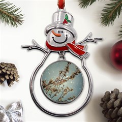 Dreamy Nature Motif Metal Snowman Ornament by dflcprintsclothing