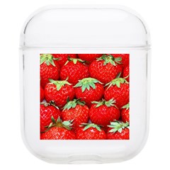 Strawberry Texture, Macro, Ripe Strawberry Soft Tpu Airpods 1/2 Case by kyorashop23