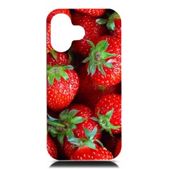 Strawberry, Berries, Fresh, Red Iphone 16 Black Uv Print Pc Hardshell Case by kyorashop23