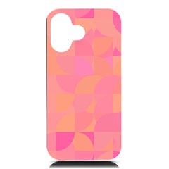 Geometric Pink Ocean  Iphone 16 Black Uv Print Pc Hardshell Case by ConteMonfrey