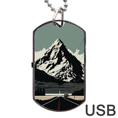 Mountains Dog Tag Usb Flash (one Side) by Salmanaz77