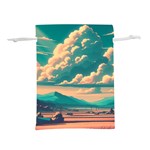 Mountains Countryside Agriculture Lightweight Drawstring Pouch (L) Back