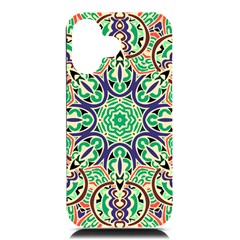 Cold Colors Mandala   Iphone 16 Black Uv Print Pc Hardshell Case by ConteMonfrey