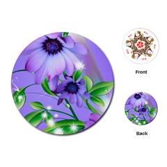 Purple Flower Nature Playing Cards Single Design (round) by Posterlux