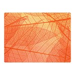 Abstract Texture Of Colorful Bright Pattern Of Transparent Leaves Of Orange And Yellow Color Two Sides Premium Plush Fleece Blanket (Mini) 35 x27  Blanket Front