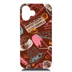 Sweet Food Seamless Pattern Iphone 16 Plus Black Uv Print Pc Hardshell Case by Paksenen