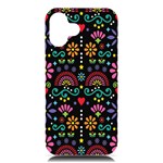 Mexican Folk Art Seamless Pattern Colorful iPhone 16 Plus Black UV Print PC Hardshell Case Front