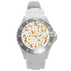Pet Animal 04 Round Plastic Sport Watch (l) by myclothy