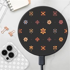Minimalist Pattern With Simple Lines,flower And Shapes, Creating A Clean And Modern Wireless Fast Charger(black) by myclothy