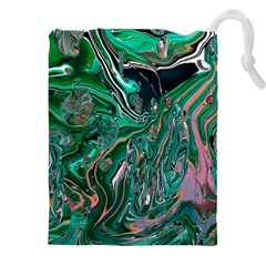 Malachite  Drawstring Pouch (5xl) by kaleidomarblingart