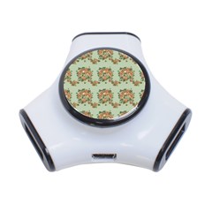 Retro 1880s Flowers Pattern 19 3-port Usb Hub by violetheavensky