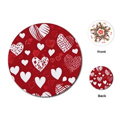 Valentine Playing Cards Single Design (round) by pollyparadiseartshop