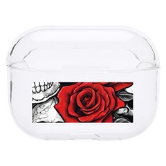 Roses And Skulls Hard Pc Airpods Pro Case by pollyparadiseartshop