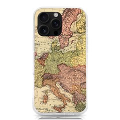 Retro Old Vintage Map Of Europe Iphone 16 Pro Max Tpu Uv Print Case by Bedest