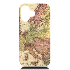 Retro Old Vintage Map Of Europe Iphone 16 Black Uv Print Pc Hardshell Case by Bedest
