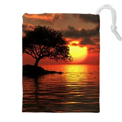 Sunset Nature Sea Dusk Landscape Drawstring Pouch (5xl) by Salmanaz77