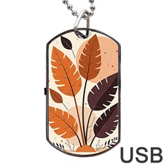 Leaves Boho Monster Nature Dog Tag Usb Flash (two Sides) by Salmanaz77