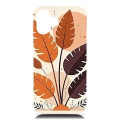 Leaves Boho Monster Nature Iphone 16 Plus Black Uv Print Pc Hardshell Case by Salmanaz77