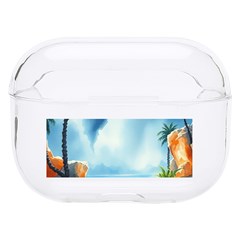 Delicate Watercolor Painting Surreal Oasis Scene With Intense Dramatic Lighting Hard Pc Airpods Pro Case by pollyparadiseartshop