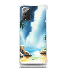 Delicate Watercolor Painting Surreal Oasis Scene With Intense Dramatic Lighting Samsung Galaxy Note 20 Tpu Uv Case by pollyparadiseartshop