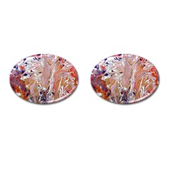 Pour Flames Cufflinks (oval) by kaleidomarblingart
