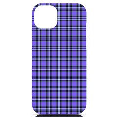 Blue Tartan Plaid 1 Iphone 14 Plus Black Uv Print Pc Hardshell Case by dressshop