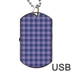 Purple Plaid Tartan 1 Dog Tag Usb Flash (two Sides) by dressshop