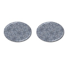 Blue Ornament Complex Mosaic Print Pattern Cufflinks (oval) by dflcprintsclothing