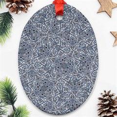 Blue Ornament Complex Mosaic Print Pattern Oval Ornament (two Sides) by dflcprintsclothing