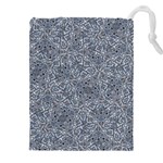 Blue Ornament Complex Mosaic Print Pattern Drawstring Pouch (5XL) Front