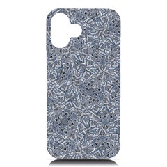 Blue Ornament Complex Mosaic Print Pattern Iphone 16 Plus Black Uv Print Pc Hardshell Case by dflcprintsclothing